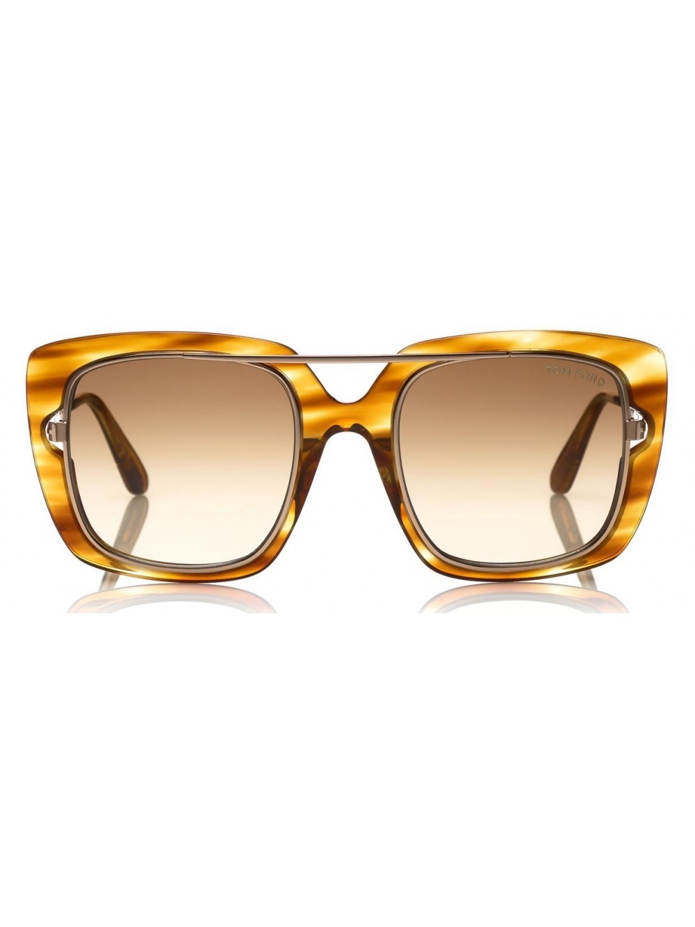 Tom Ford Women's “Marissa” Amber Tortoiseshell Square Sunglasses